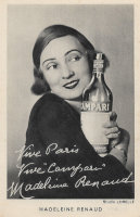 Photo de Madeleine Renaud pour une publicité Campari